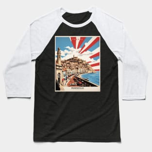 Marseille France Vintage Poster Tourism Baseball T-Shirt